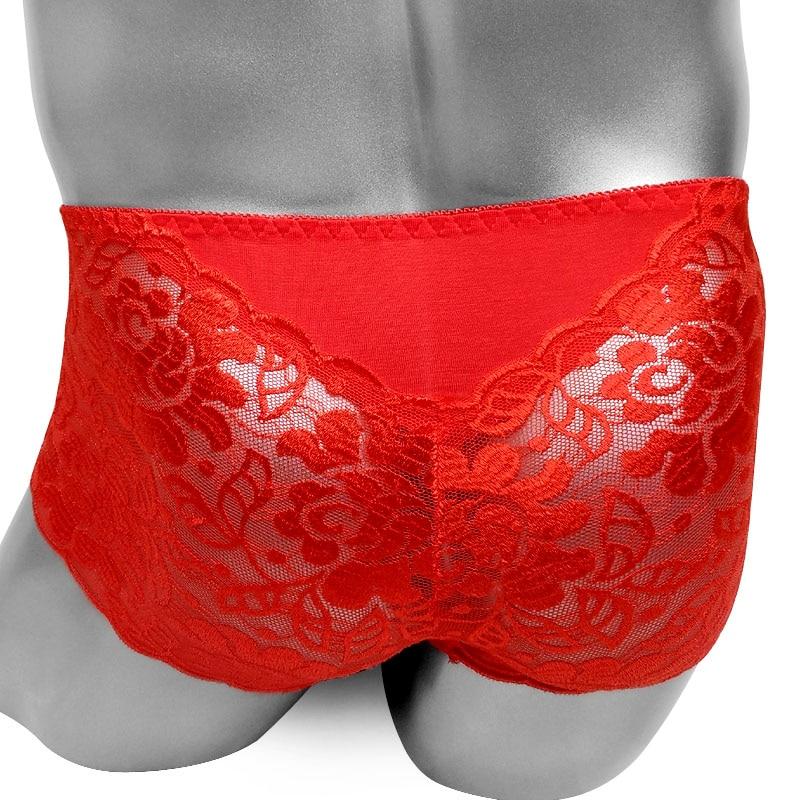 Floral Lace Panties With Penis Pouch