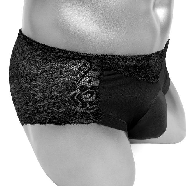 Floral Lace Panties With Penis Pouch