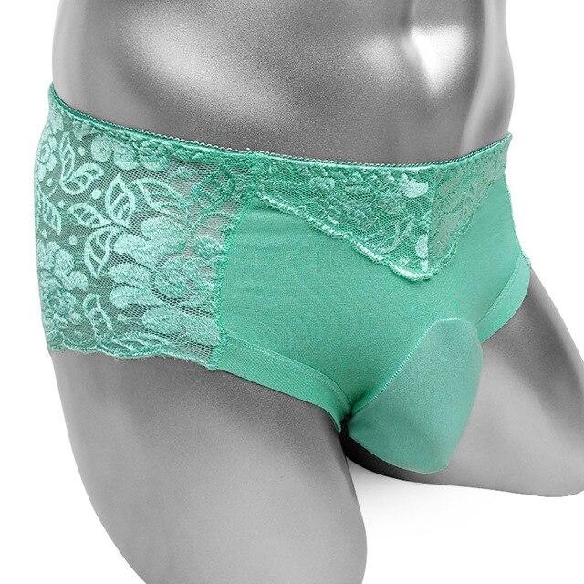 Floral Lace Panties With Penis Pouch