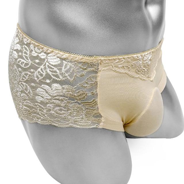 Floral Lace Panties With Penis Pouch