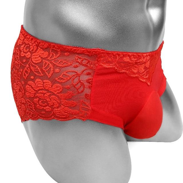Floral Lace Panties With Penis Pouch