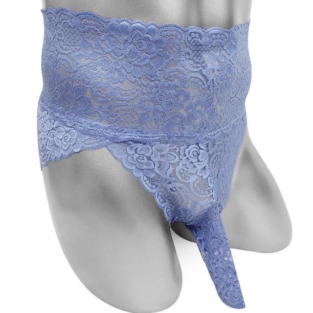 Floral Lace Briefs With Penis Sheath