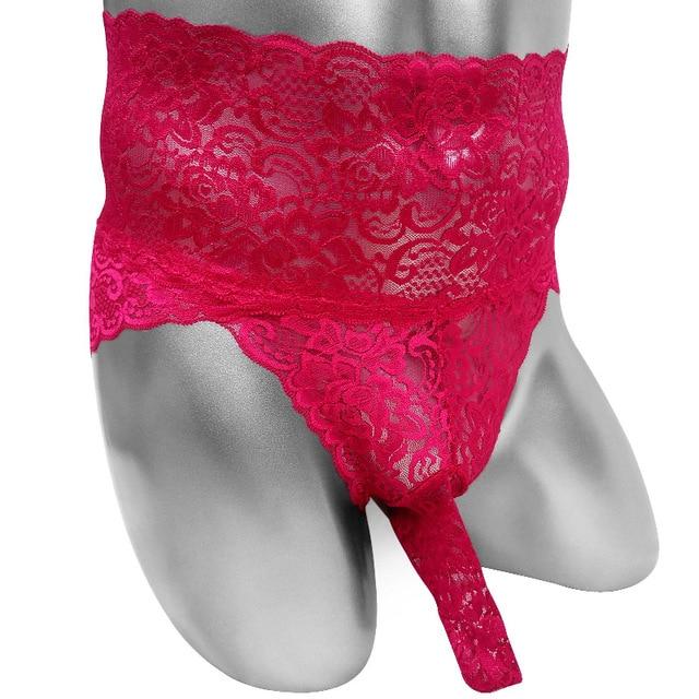 Floral Lace Briefs With Penis Sheath