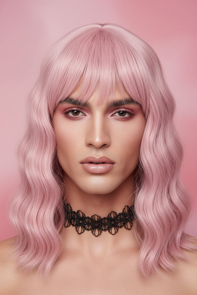 Sissy Dream Bubblegum Pink Wavy Wig – Ultra-Girly Feminization Essential