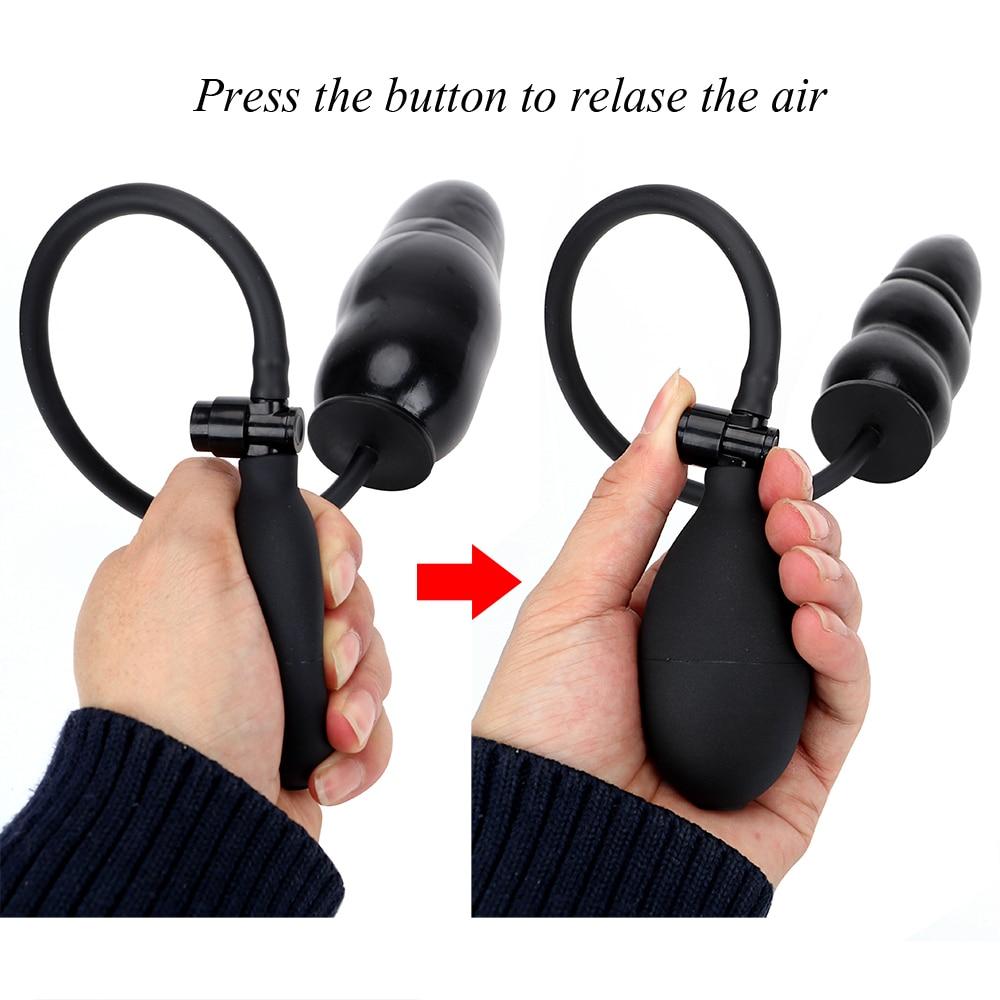Inflatable Expandable Anal Plug With Pump