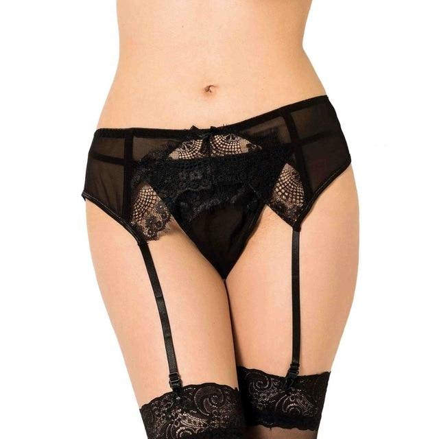 Mid Waist Lace Garter Belt