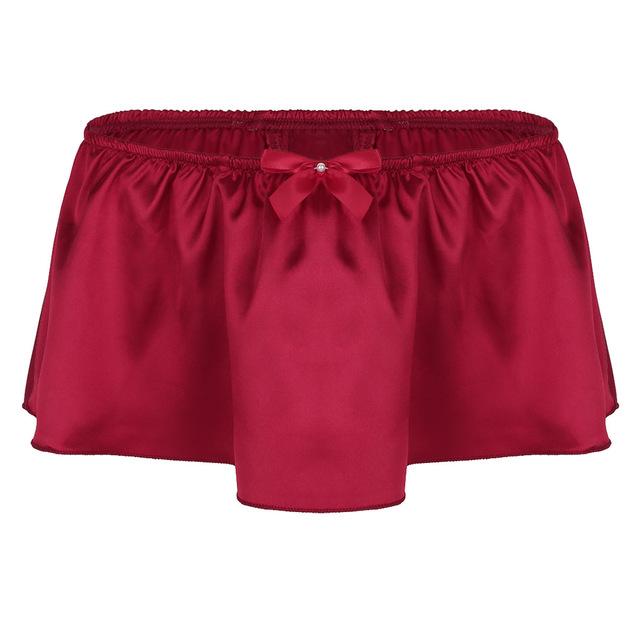 Men's Sissy Lingerie Sexy Shiny Briefs Skirted