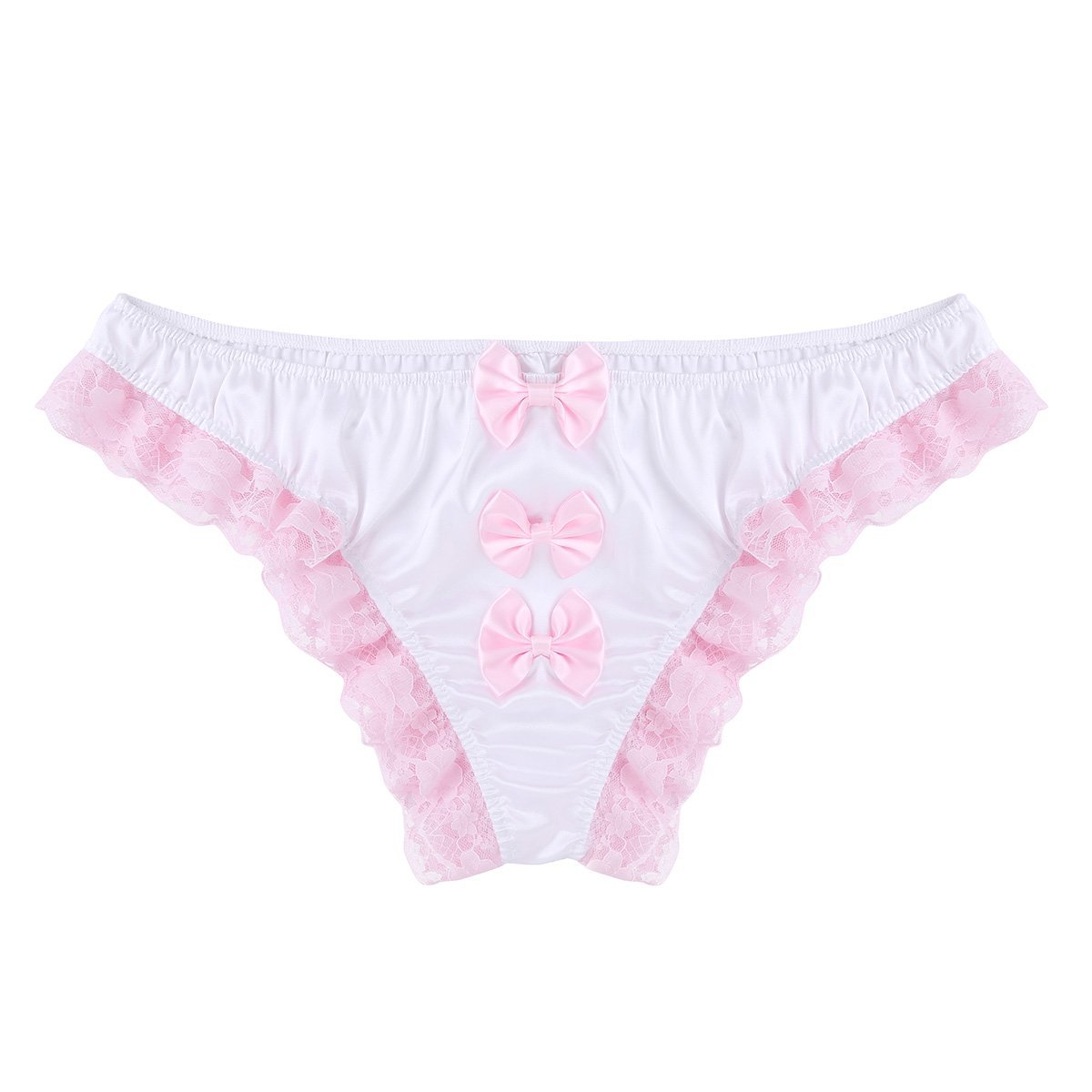 Shiny Ruffles Floral Lace with Bowknots Briefs