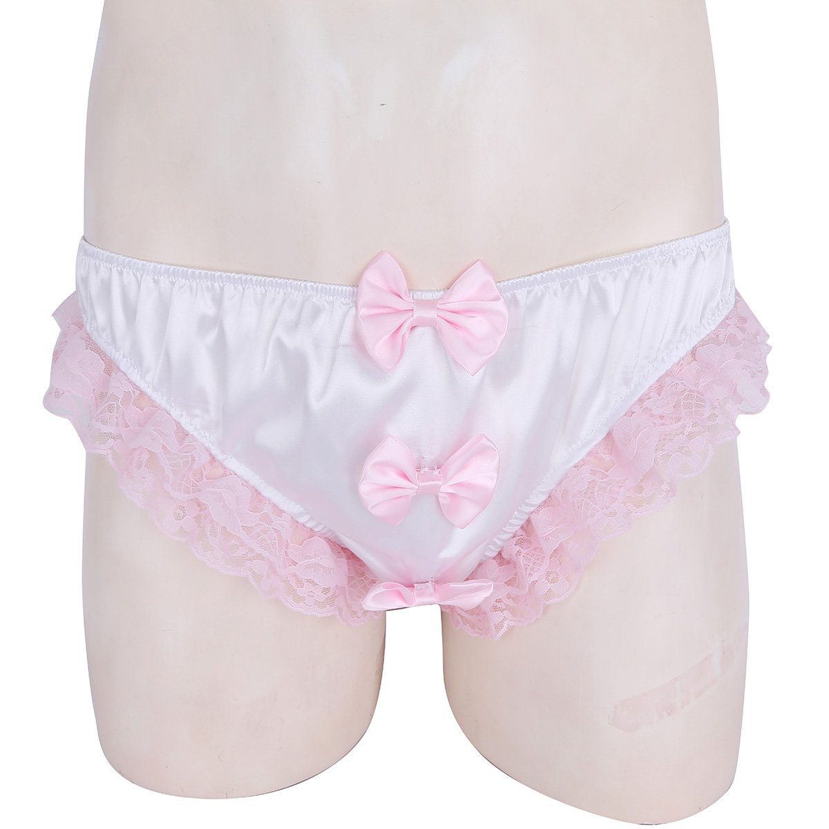 Shiny Ruffles Floral Lace with Bowknots Briefs