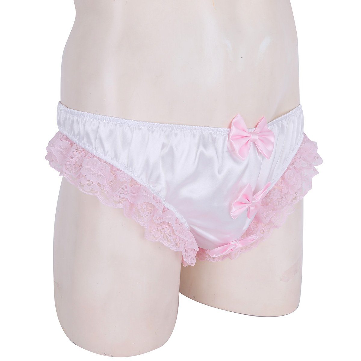 Shiny Ruffles Floral Lace with Bowknots Briefs