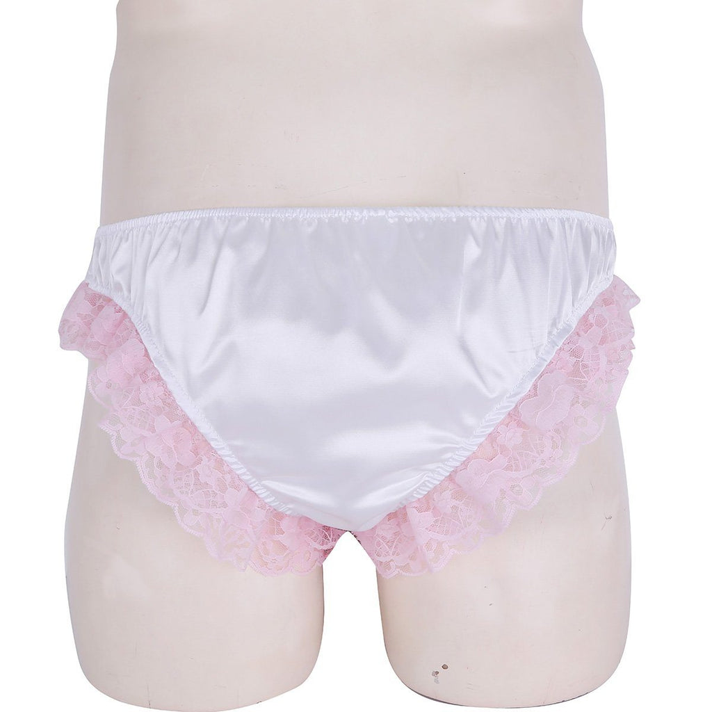 Shiny Ruffles Floral Lace with Bowknots Briefs