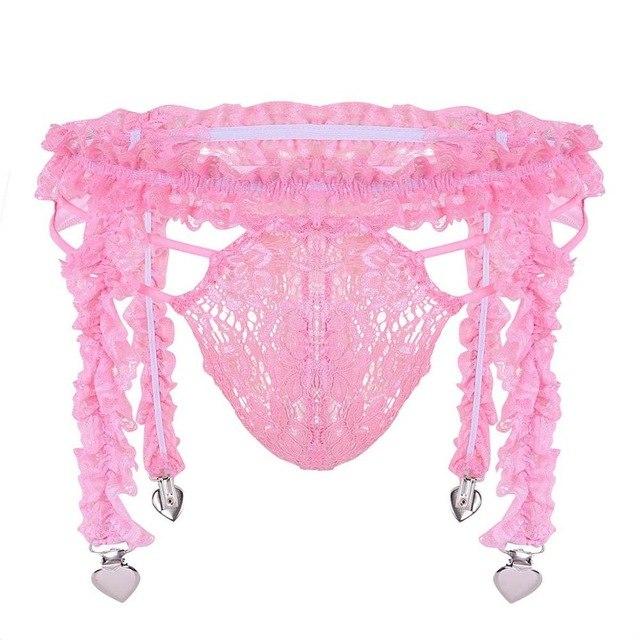 Heart Clips Garter Belt w/ G-string