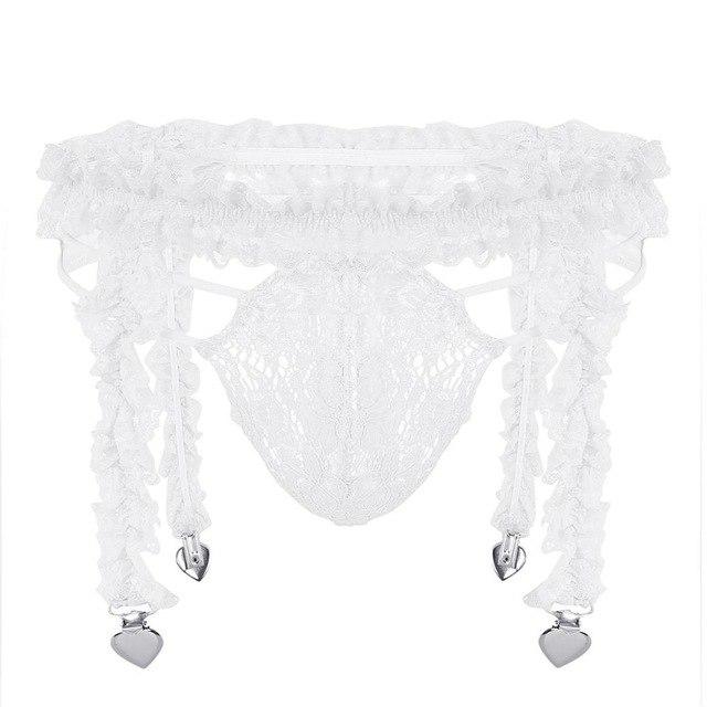 Heart Clips Garter Belt w/ G-string