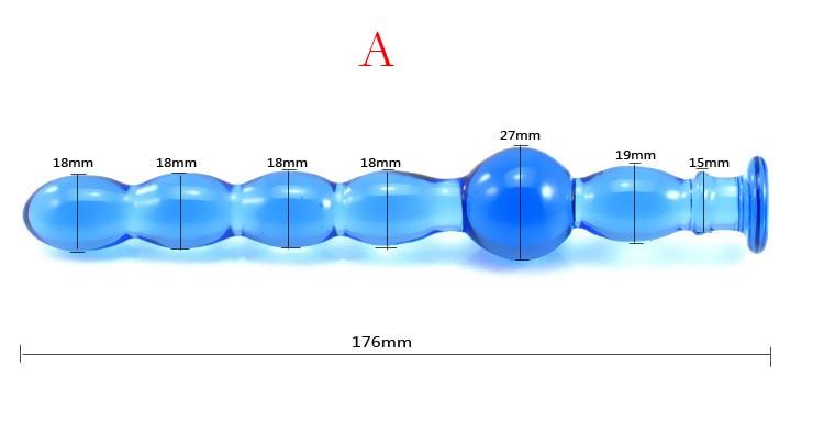 Blue Glass Anal Plug