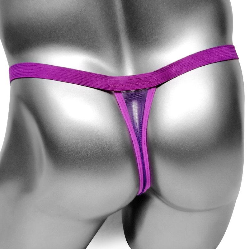 Sissy Mesh Thong Panties With Flower