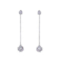 Platinum Dangle Clip On Earrings
