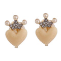 Paulina Heart Crown Clip On Earrings