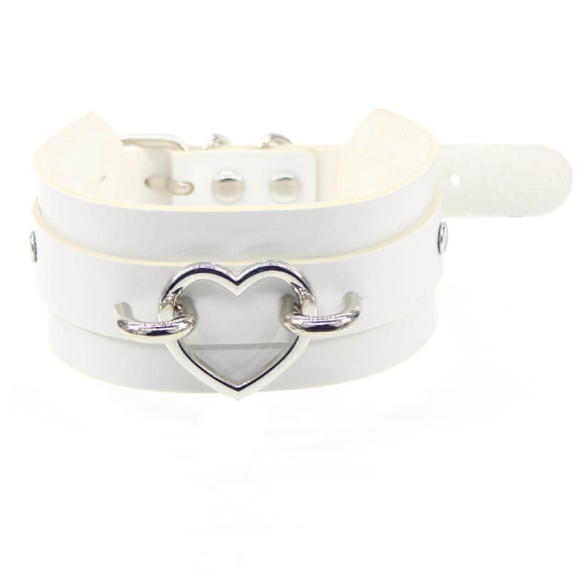 Sexy silver peach heart necklace neck cover