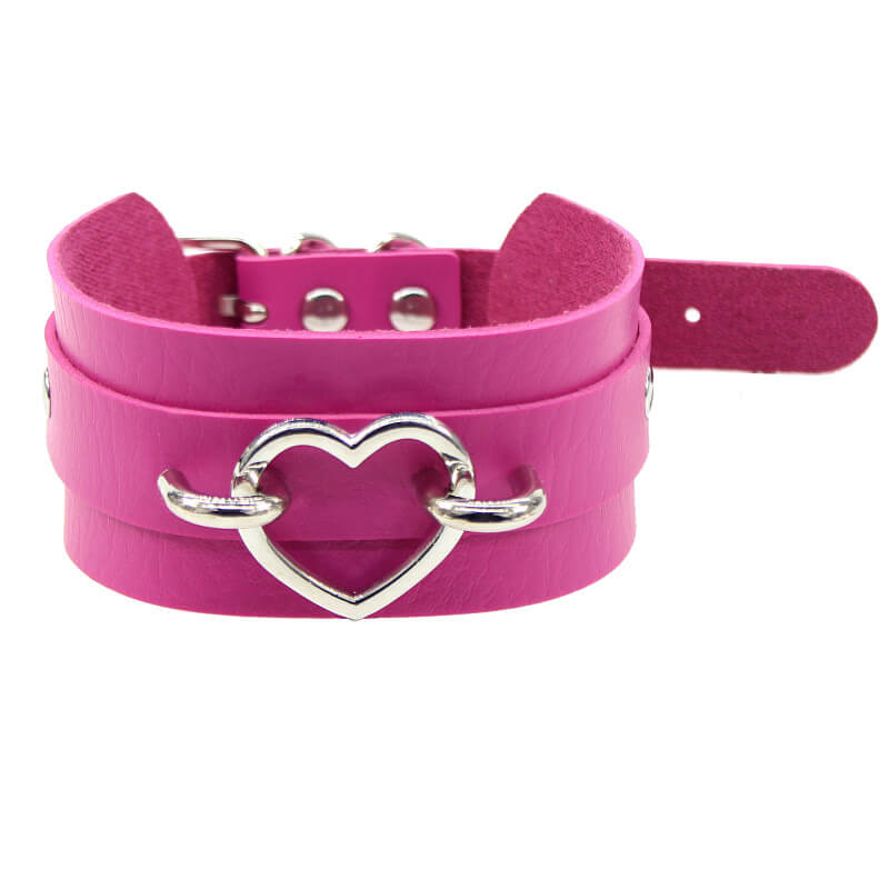 Sexy silver peach heart necklace neck cover