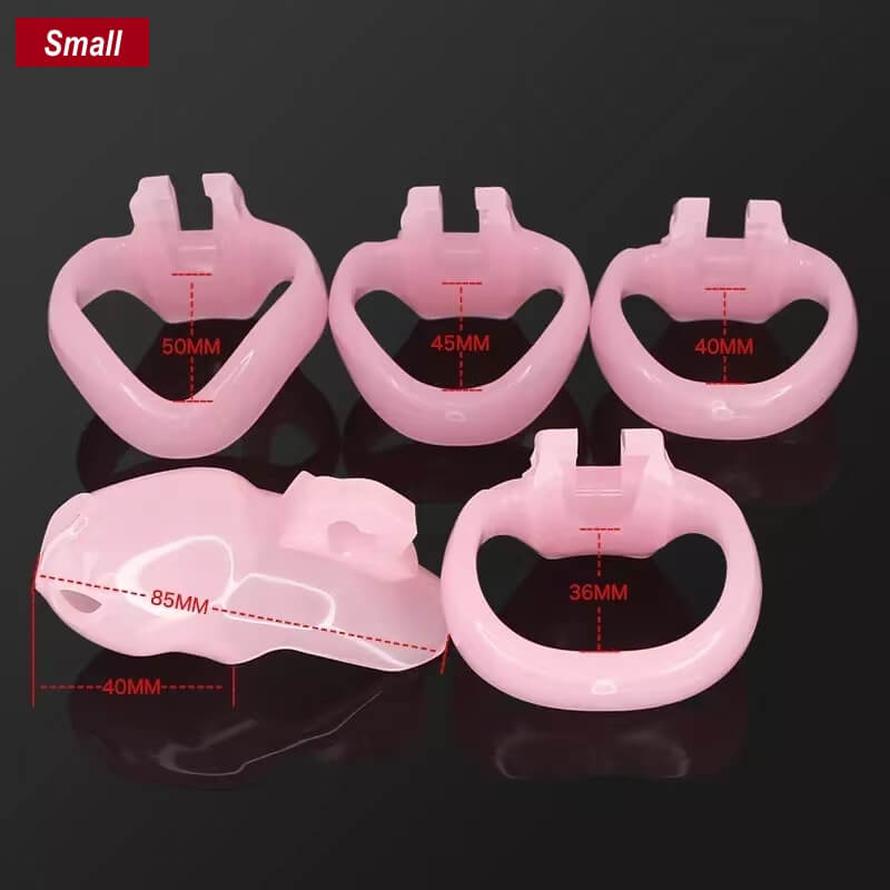 Small-Sung V4 Resin Chastity Device – Compact 3.35" Cage with Multi-Ring Set