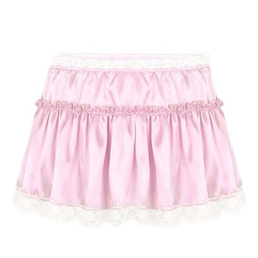 Sissy Skirt - Satin & Lace - Sissy Lux