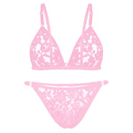 Load image into Gallery viewer, Transparent Lace Bra &amp; Bikini Lingerie Set
