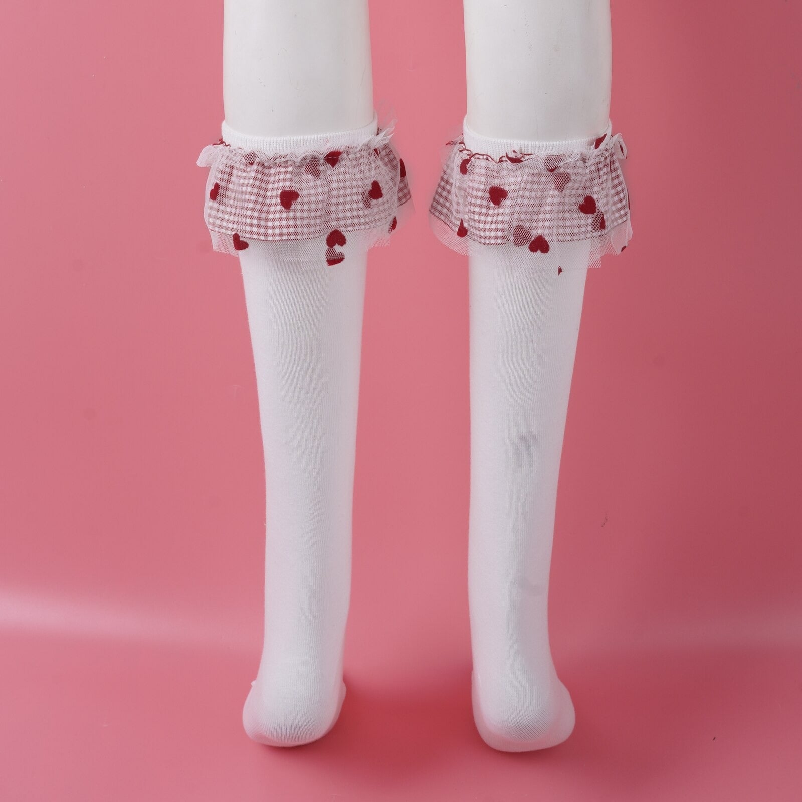 Sweet Sissy Heart Print Stockings - Sissy Lux