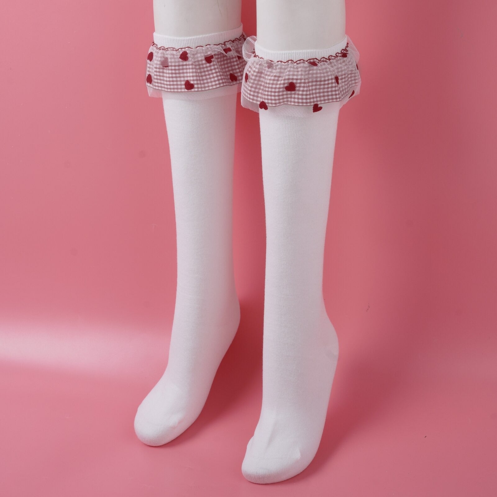 Sweet Sissy Heart Print Stockings - Sissy Lux