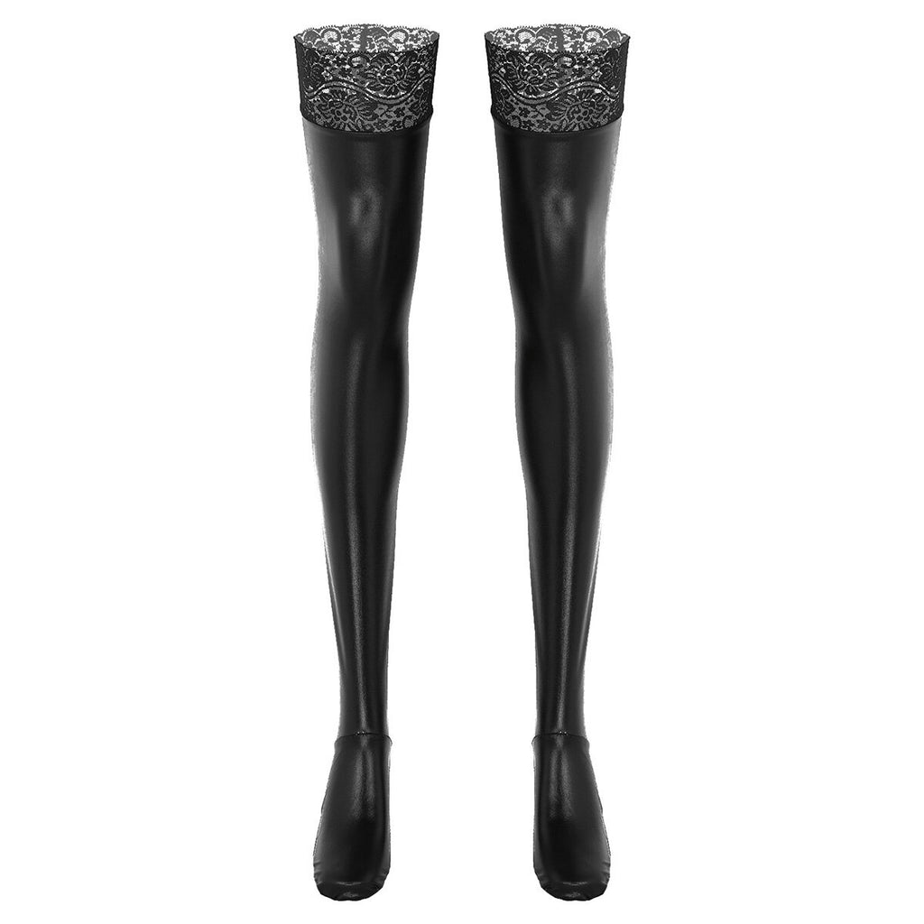 Over The Knee Leather Stockings - Sissy Lux