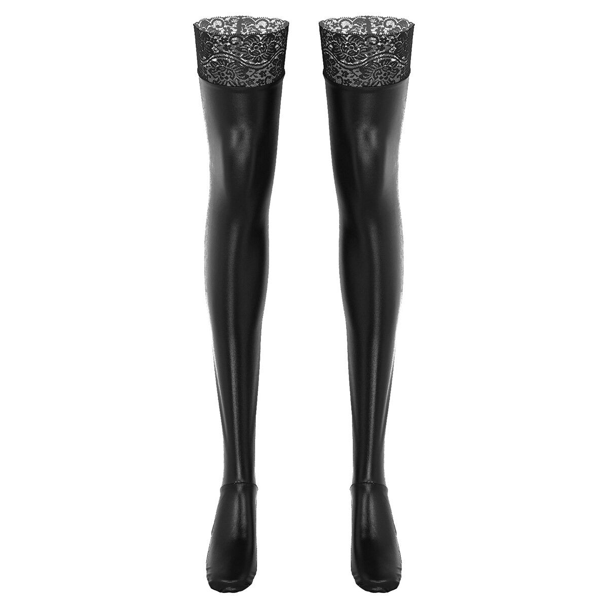 Over The Knee Leather Stockings - Sissy Lux