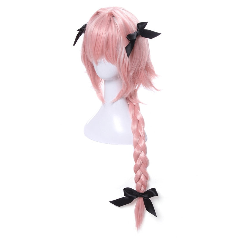 Pink Braided Wig with Bangs - Sissy Lux
