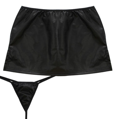 Slutty Black Mini Skirt Set - Sissy Lux