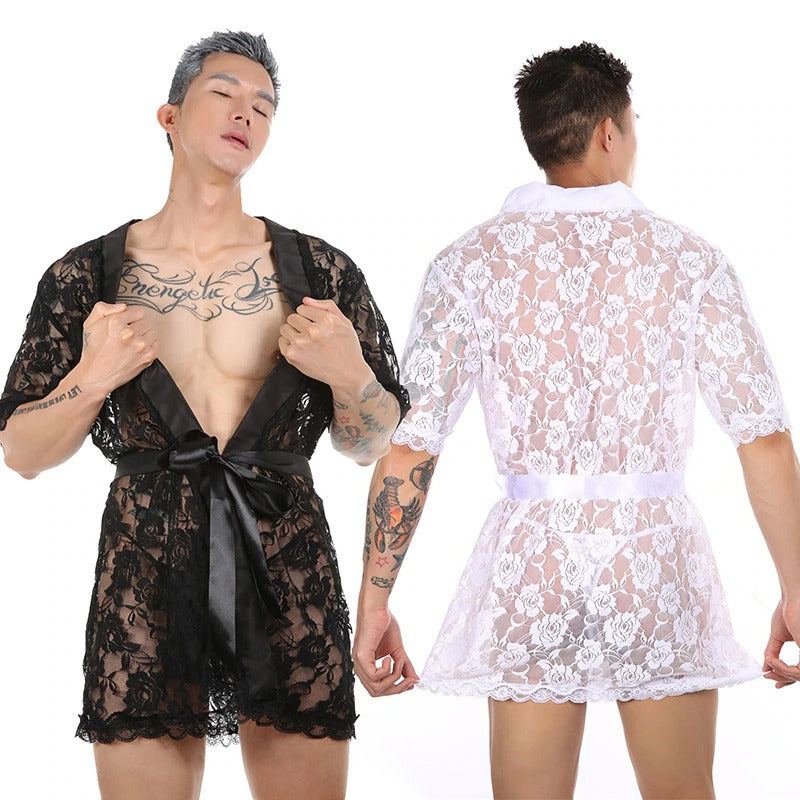 Transparent Lace Sissy Robe