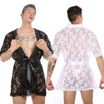 Load image into Gallery viewer, Transparent Lace Sissy Robe
