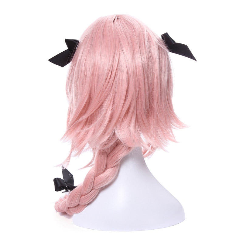 Pink Braided Wig with Bangs - Sissy Lux