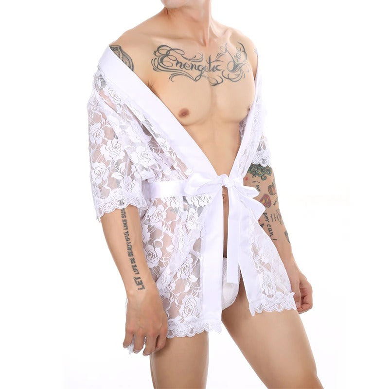 Transparent Lace Sissy Robe
