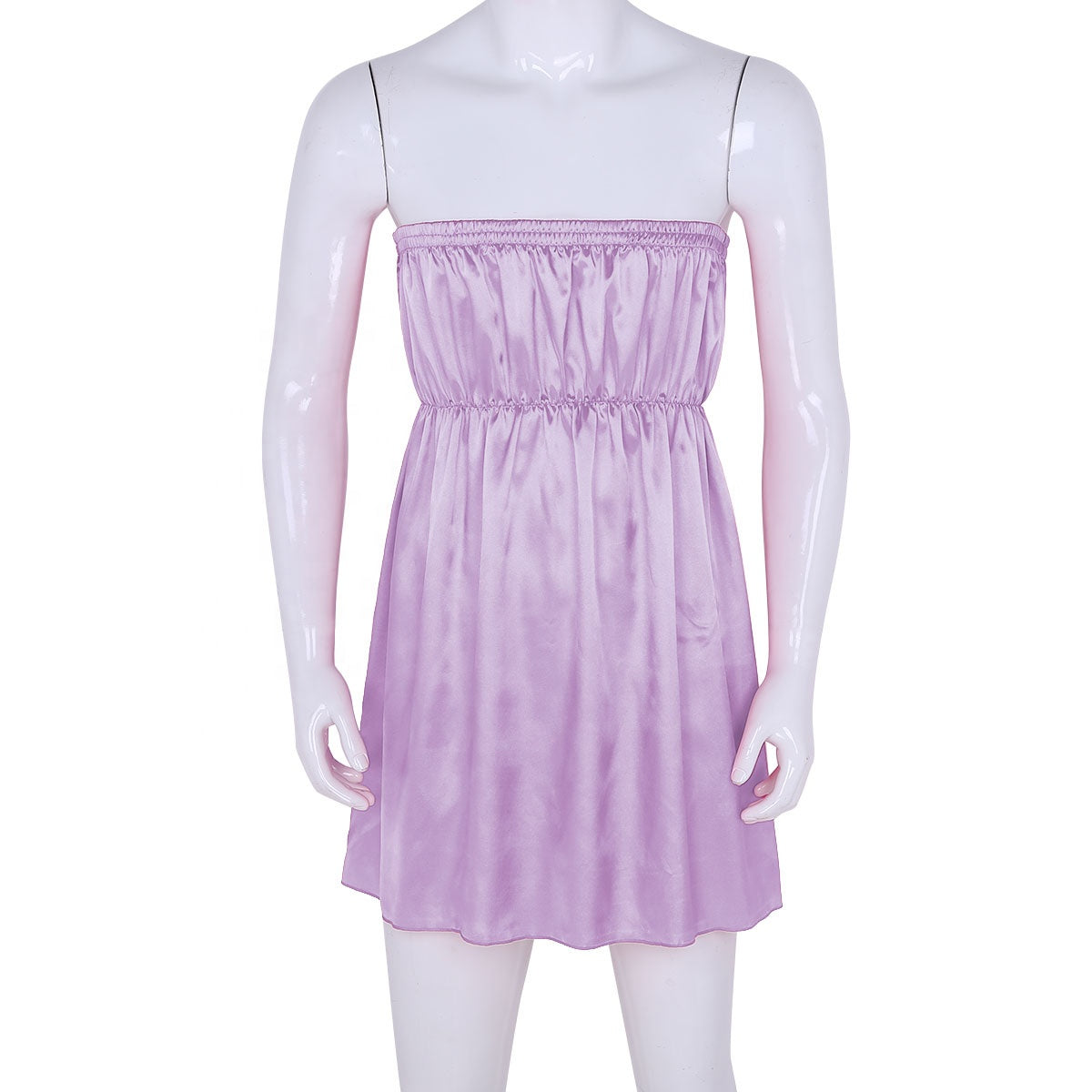 Shiny Satin Strapless Nightdress - Sissy Lux