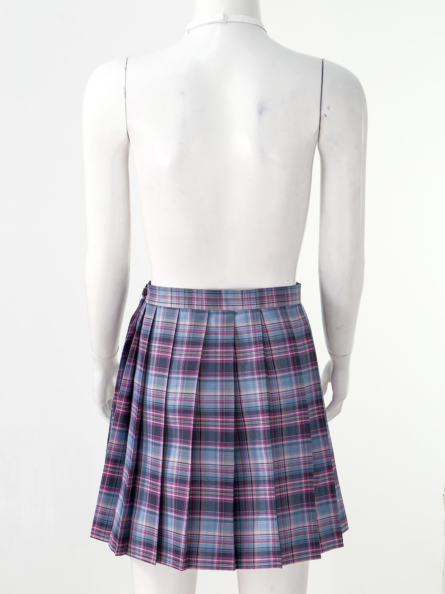 Plaid Pleated Schoolgirl Skirt & Bow Tie - Sissy Lux