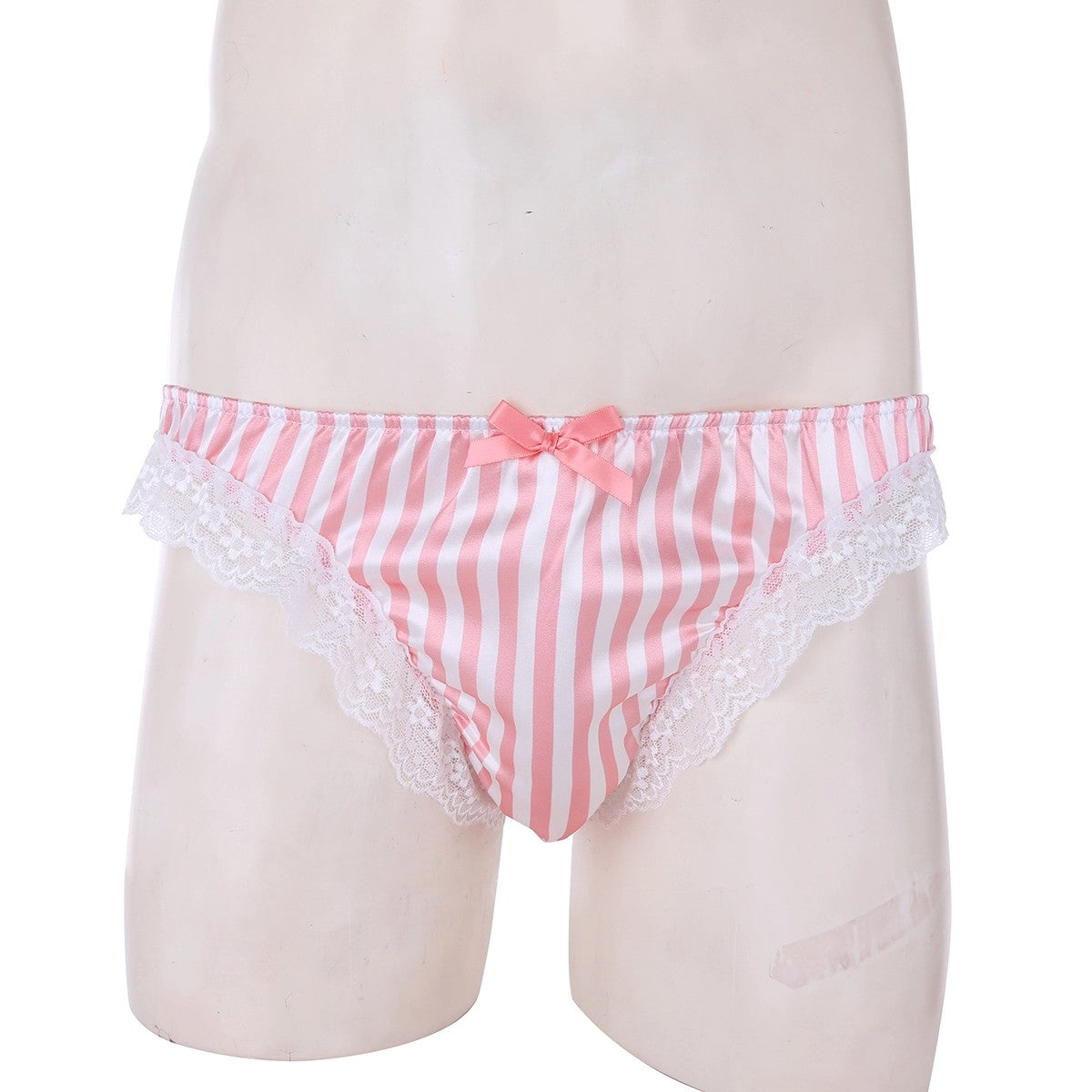 Satin Striped Ruffled Panties - Sissy Lux