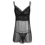 Load image into Gallery viewer, Lace &amp; Mesh Teddy Dress w/ G-String - Sissy Lux
