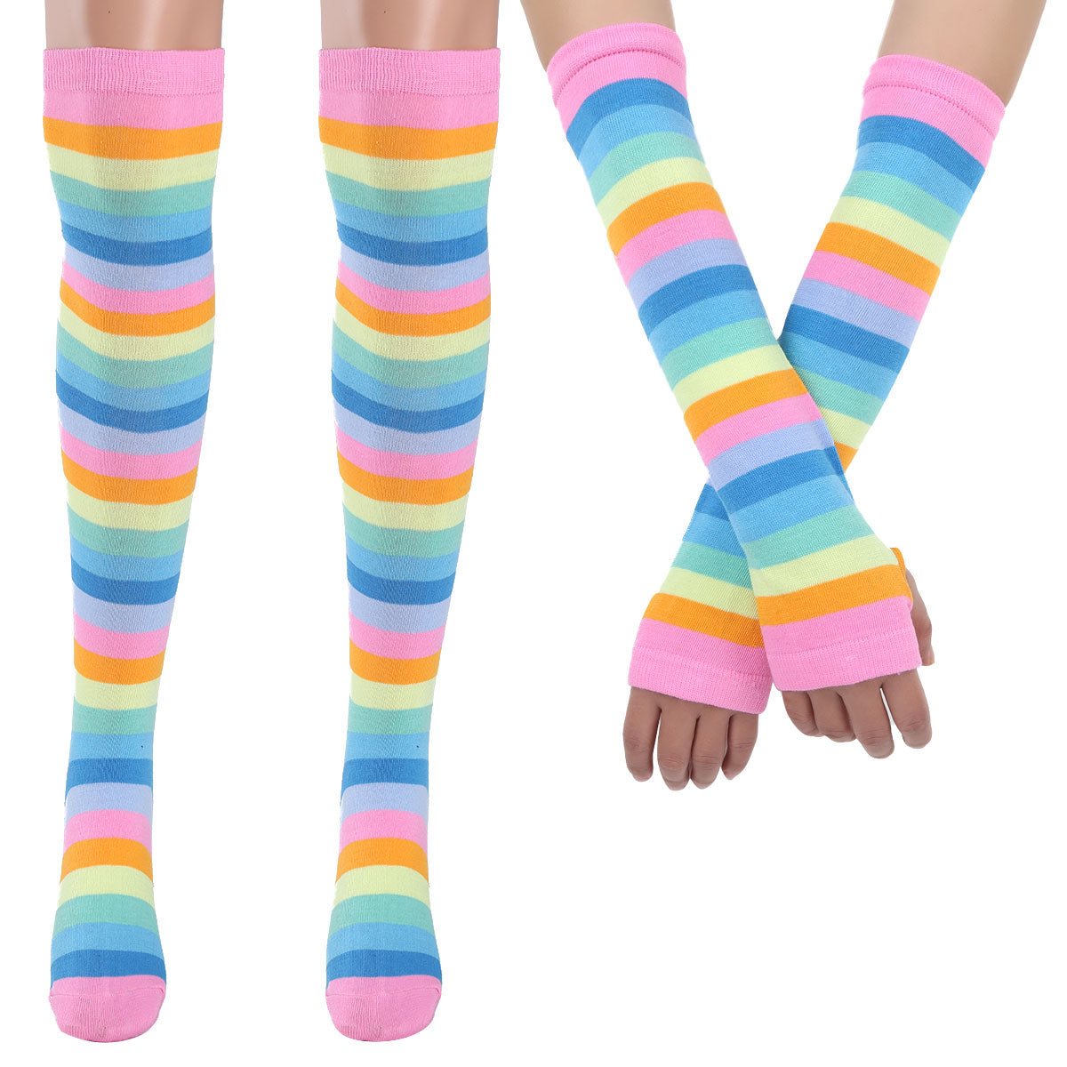Sissy Gary Striped Stockings & Gloves Set - Sissy Lux