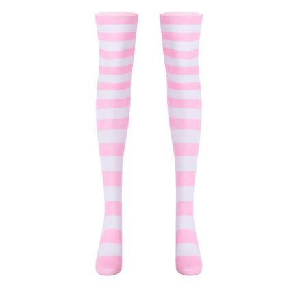 Striped Schoolgirl Thigh High Stockings - Sissy Lux