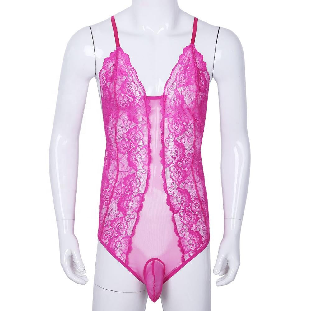 Sheer Lace Bodysuit - Sissy Lux