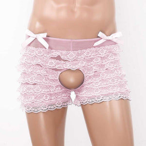 Open Crotch Frilly Ruffled Boxers - Sissy Lux