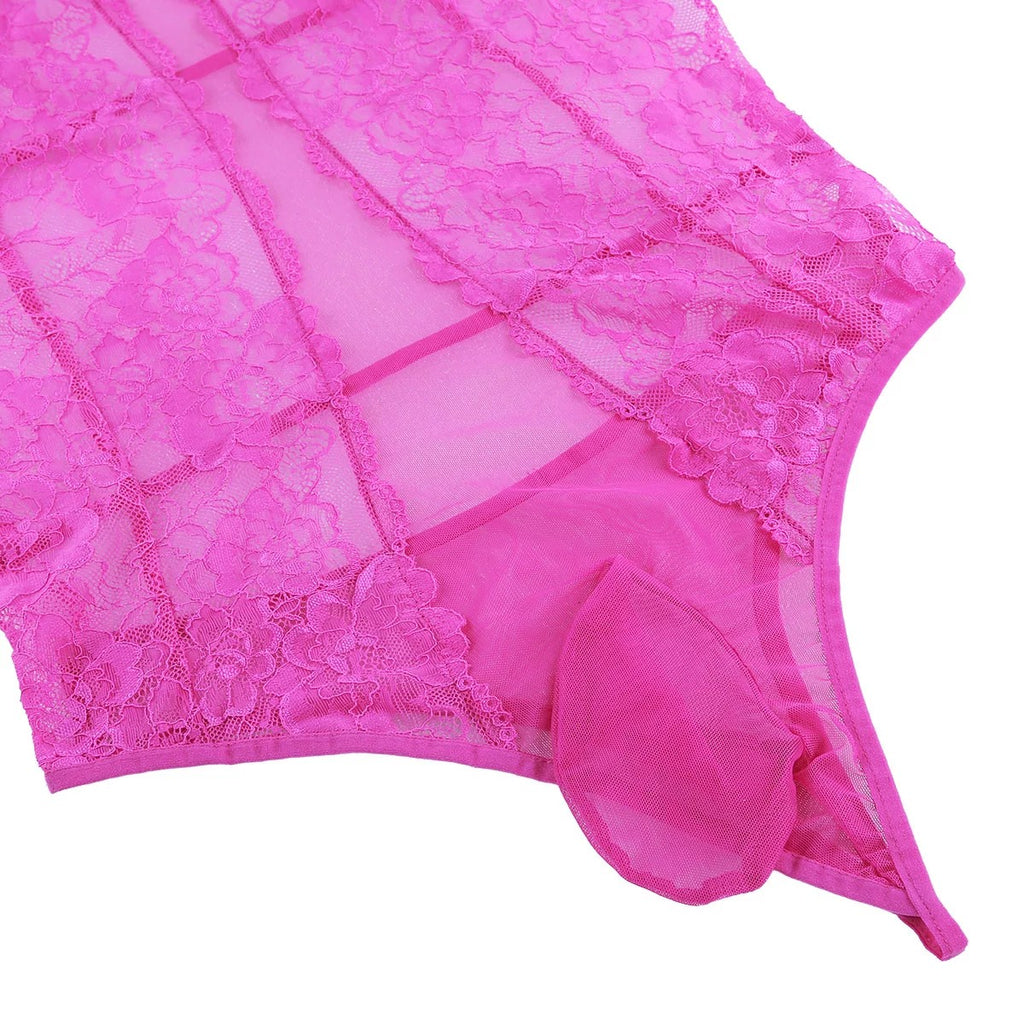 Sheer Lace Bodysuit - Sissy Lux