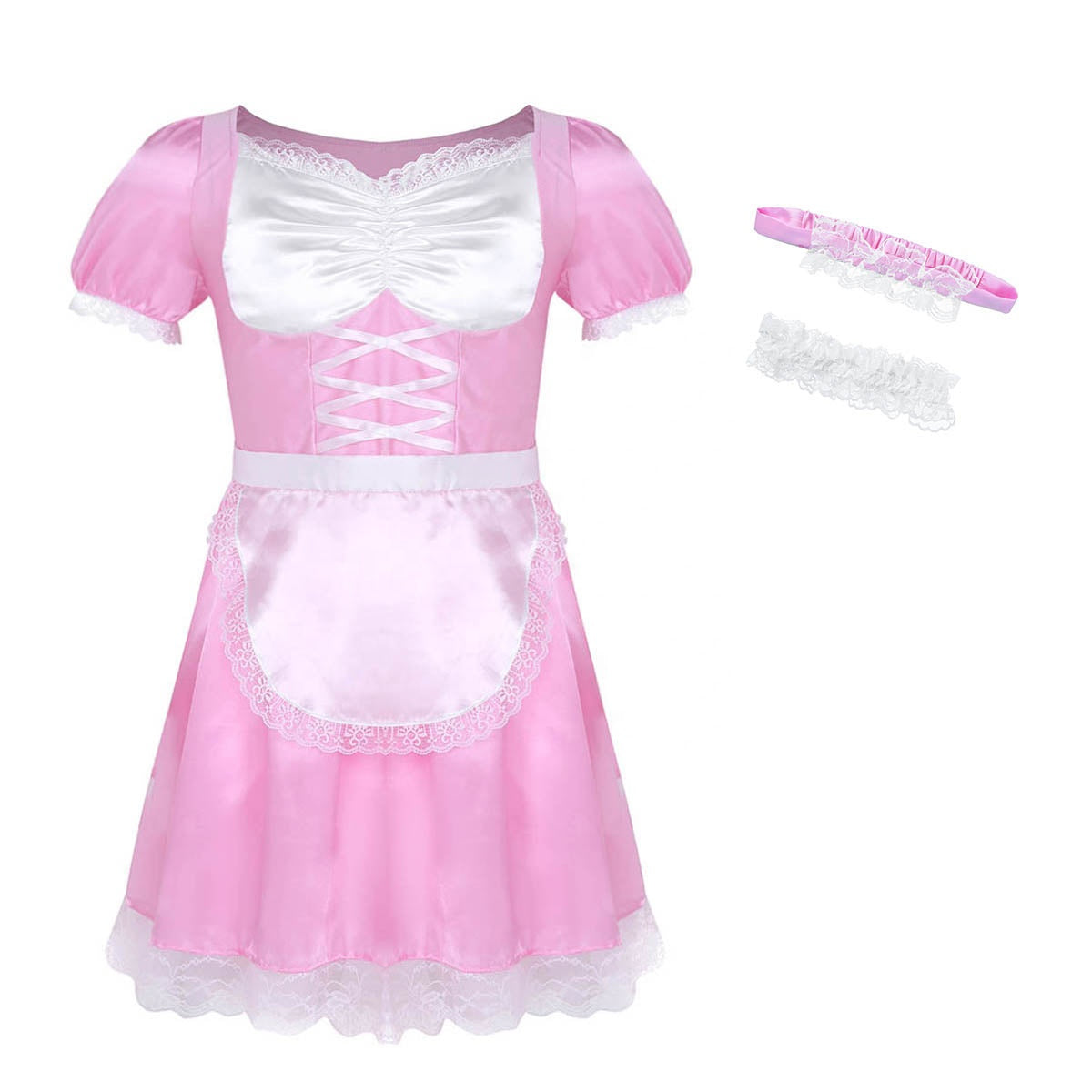 Sissy French Maid Dress w/ Choker and Headband - Sissy Lux