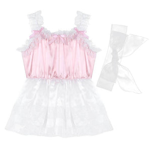 Frilly Satin & Tulle Sissy Dress - Sissy Lux