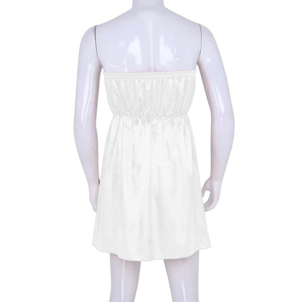 Shiny Satin Strapless Nightdress - Sissy Lux