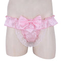 Satin & Bow Open-Crotch Panties - Sissy Lux