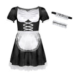 Load image into Gallery viewer, Sissy French Maid Dress w/ Choker and Headband - Sissy Lux
